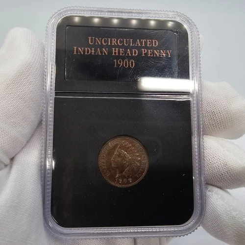 1900 1c Indian Head Penny One Cent Coin Unc in Slab