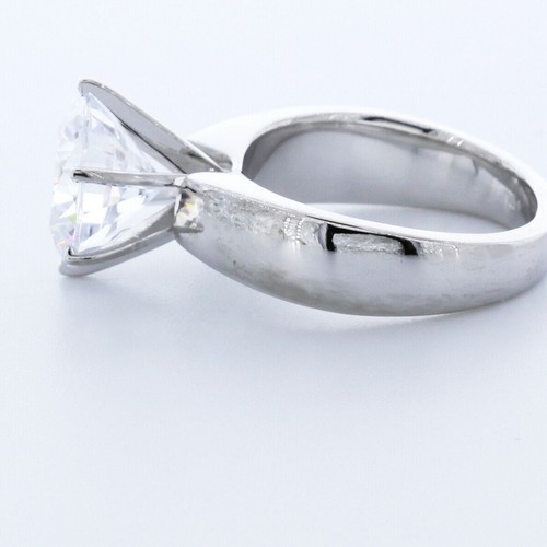 KLASSISCHER SOLITÄRRING 5 KARAT NATÜRLICHER DIAMANT E/SI1 RUNDSCHLIFF 14 K WEISSGOLD KRAPPEN - Bild 3 von 3