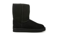 KOOLABURRA BY UGG KOOLA SHORT BLACK SUEDE SHEEPSKIN WOMEN'S BOOTS SIZE US 7 NEW