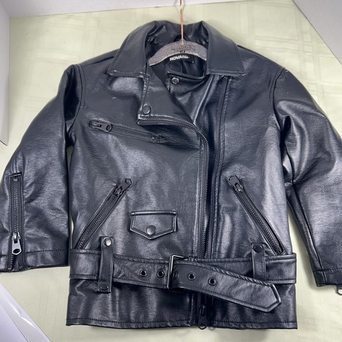 Nova Kids Faux Leather Girls Biker Jacket Size 5 - Picture 3 of 6