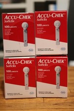 Lot of 4 - Accu-Chek Softclix Lancets 100 ea / 400 Total - Exp 5/31/27 or Better
