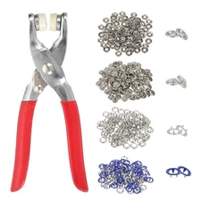 200Set Metal Snap Button Kit 9.5mm Hollow Prong Snap Button Tool Dark Blue