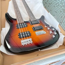 6 4strings Double Neck Electric Bass Guitar Maple Neck Sliver Hardware