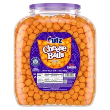 Cheese Balls Barrel, Tasty Snack Baked with Real Cheddar Cheese, Delightfully Po