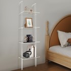 4 Tiers Bookshelf Acrylic Ladder Type Shelf For Small Spaces Clear Organizer