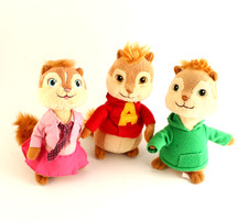 2010 TY BEANIE BABIES ALVIN & THE CHIPMUNKS PLUSH LOT BRITTANY ALVIN THEODORE