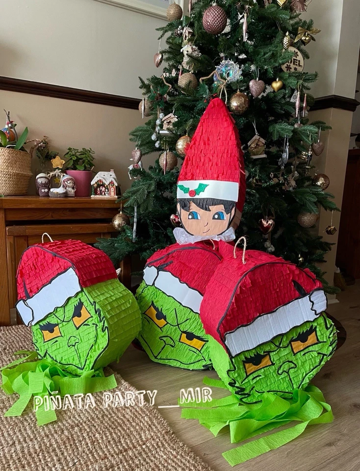 Grinch Weihnachten Piñata Party Kinder Xmas Spaß Spiele Deko Pinata Santa - Bild 4 von 4