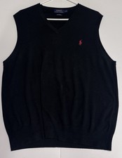 Polo Ralph Lauren Black V Neck Pullover Sweater Vest Size XL Men  s