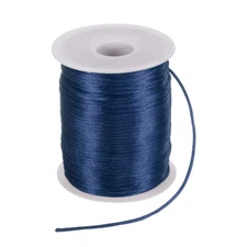 Satin Nylon Cord String 2mm 330 Feet for Macrame Chinese Knot Dark Blue