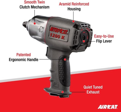 Lightweight 1/2-Inch Twin Clutch Impact Wrench with 1295 ft-lbs Loosening Torque - Foto 4 di 9