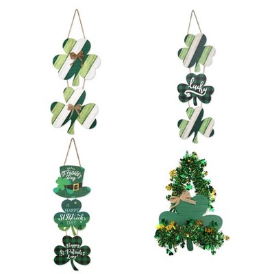 Irish Festival Decoration Shamrock Door Sign Hanging Ornament for Door Wall