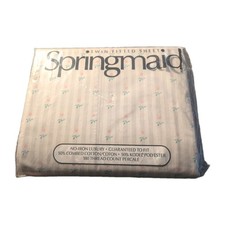 Springmaid Twin Fitted Sheet Bordeaux Floral Pattern New Old Stock