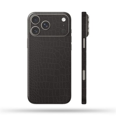 Phone Skin/Phone Wrap For iPhone, Samsung & Android Crocodile Black leather Skin