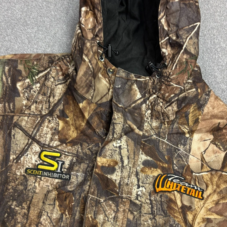 RealTree Jacket Adult X Large Brown Workwear Camo Lined Hunting Hood Coat Mens* - Image 3 of 4