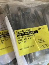 SUP-R-STUD+  3/8" x 5" Stainless Steel Wedge Anchor Bolts for Concrete , 10-Pack