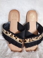 Dune Leather Sliders Bwot