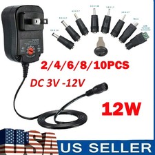2-10Pcs Universal AC Adapter 12W 3V-12V US Power Supply Wall DC Charger Cord US