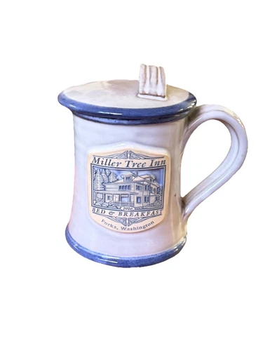Willow Tree Inn, Forks WA Mug With Lid Deneen Pottery