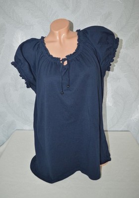 Gesmoktes Shirt von LAURA TORELLI Cut Out 100% Baumwolle Gr. XL 48/50 wNeu