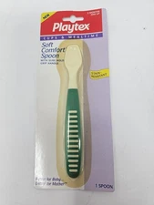 Vintage Playtex Soft Comfort Spoon With Sure Grip Handle Green NOS