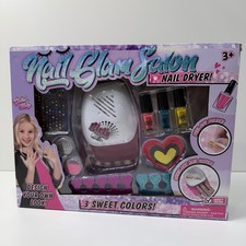 Nail Polish Set for Kids, Nail Glam Salon, Emoji Pedicure and Manicure Kit, Nail