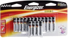 Energizer Alkaline Batteries Size Aaa 1.5 V Pack / 16