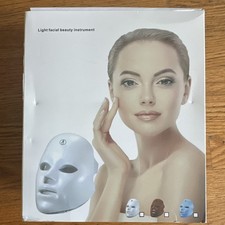 LED Light Therapy Mask for Face Facial Beauty Instrument w/ Manual  USB Cable