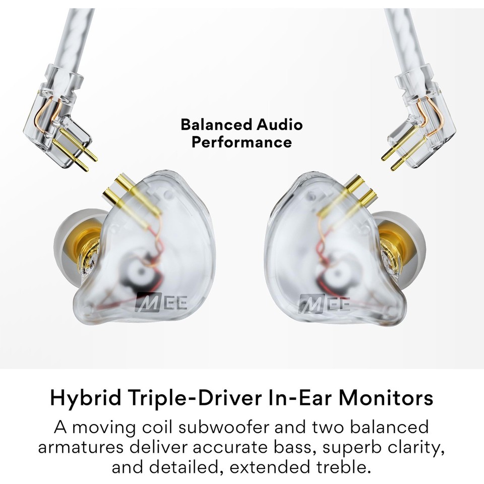 MEE audio CORE 3 Triple-Driver Hybrid in-Ear Monitor Wired Headphones ...