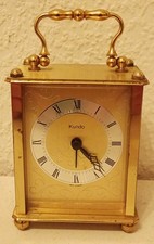 KUNDO Tischuhr Retro / Vintage Tisch / Kamin Uhr Messing