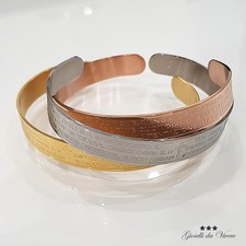 BRACCIALE PADRE NOSTRO ITALIANO UNISEX ACCIAIO INOSSIDABILE AVE MARIA RIGIDO mc