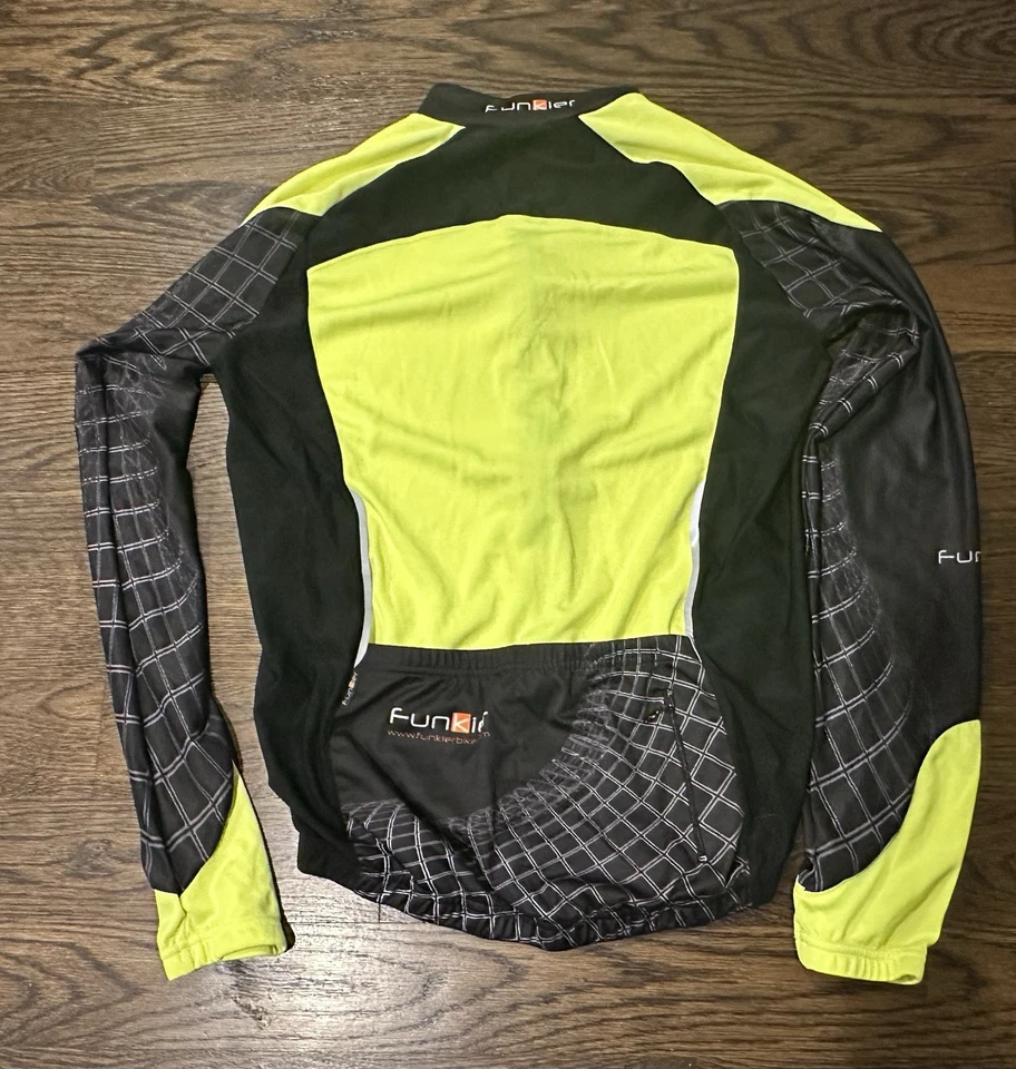 Camiseta de ciclismo Funkier mediana con cremallera manga larga amarilla para mujer ciclismo Foto 2 de 4