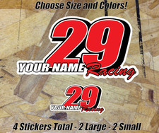 Race Car Stock Funny Nascar Custom Number Vinyl Decal Sticker Set - Name Number Race Car Stock Funny Nascar Custom Number Vinyl Decal Sticker Set - Name Number