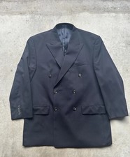 VTG Polo Ralph Lauren Blazer Mens 42R Double Breasted 100 Wool Pin Stripe 90  s
