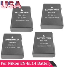 1-4 Pack Replacement Battery for Nikon EN-EL14 MH-24 Nikon D3100 DSLR Camera