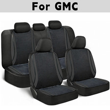 Car Seat Cover Full Set 7pcs For Gmc Black Velvet Breathable Front Rear New Car Seat Cover Full Set 7pcs For Gmc Black Velvet Breathable Front Rear New