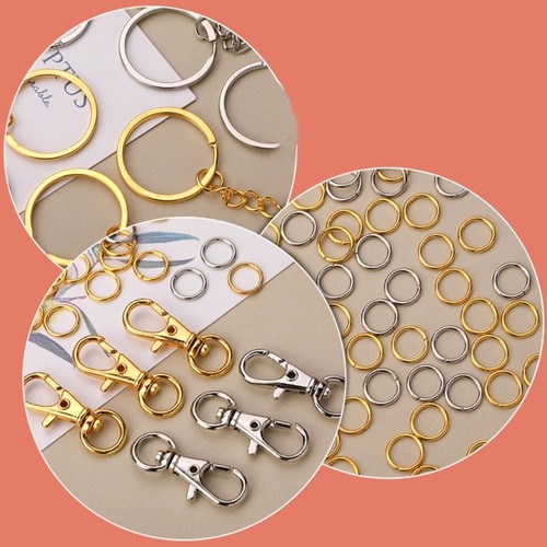 Keyrings with Jump Rings for Making Luggage Handbag Backpacks, Keychain Craft - Picture 7 of 8