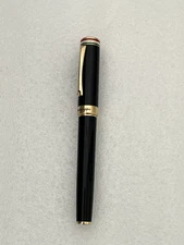 Large Montegrappa Italia Fountain Pen 18K Broad Nib Black with GP Trim