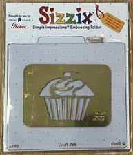 Sizzix Simple Impressions Embossing Folder Cupcake 38-9527 NEW