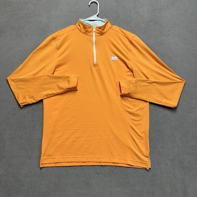 Good Good Golf Performance Quarter Zip Pullover Mens Medium Orange Performance