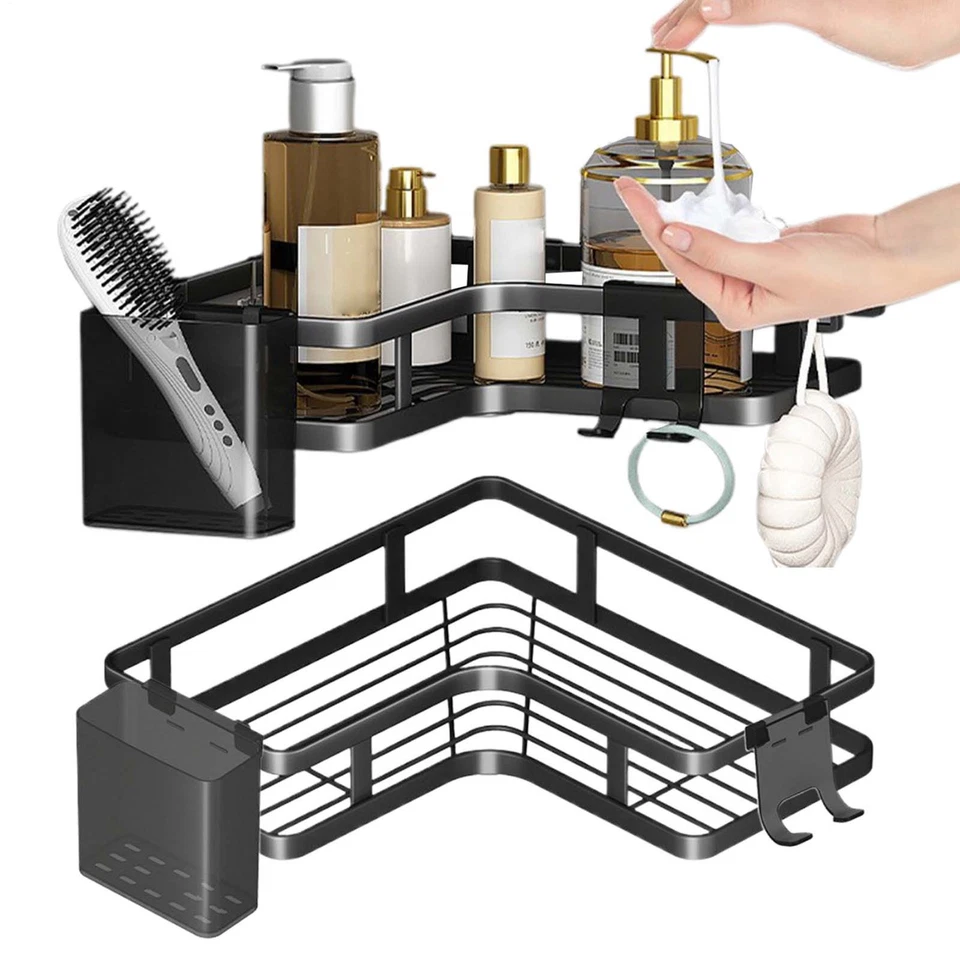 Органайзер для душа из углеродистой стали для хранения в ванной и кухни 2 штуки - Изображение 3 из 4