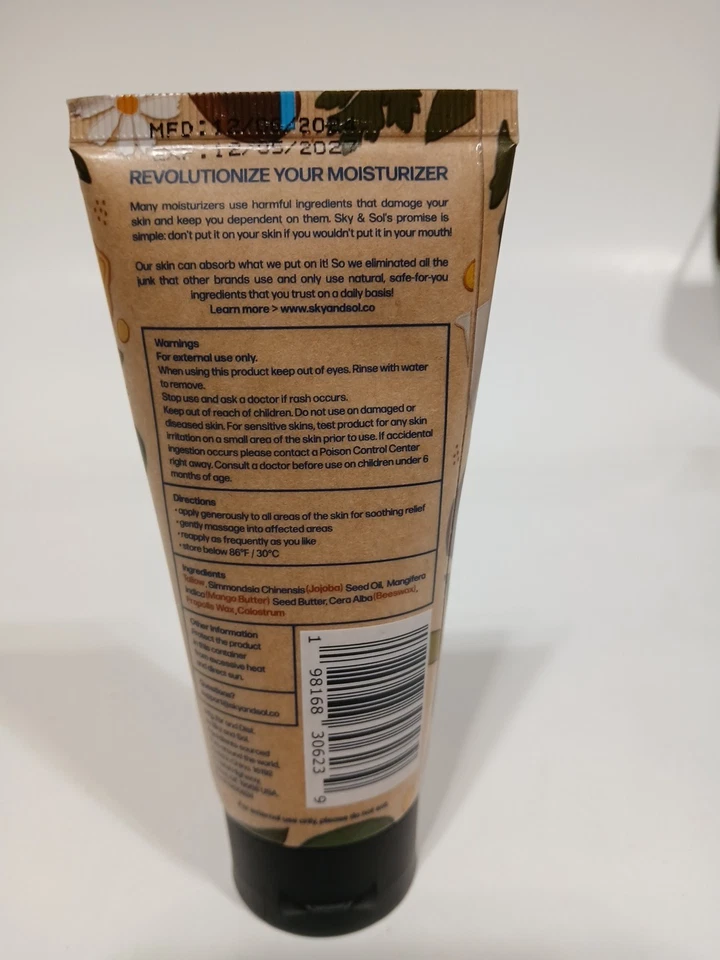 Crema Sky and Sol Everything | Crema hidratante facial de sebo de res 100 % alimentada con pasto Foto 2 de 2