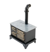 Dollhouse Furniture Miniature Kitchen Cook Iron Long Chimney Stove 1/12 Scale