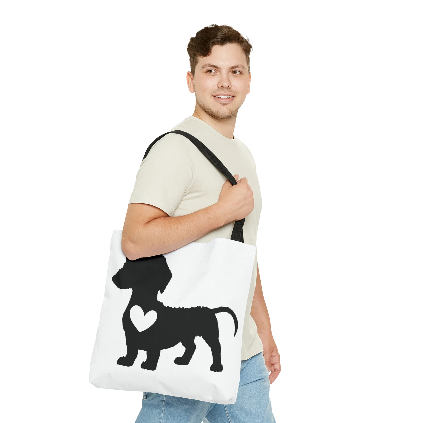 Dachshund Dog with a Heart Tote Bag (AOP)