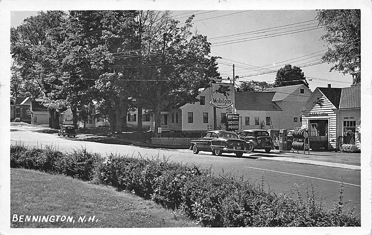 Bennington NH Mobil Gas Station Old Cars RPPC eBay