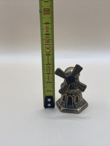 Brass Windmill Bell Figurine Rings Clapper & Spinning Blades - Picture 5 of 5