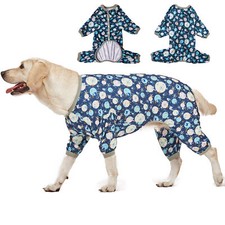 LovinPet Dog PJ Interlock Knit Long Sleeve Allergy Friendly Night for M-3XL Dogs