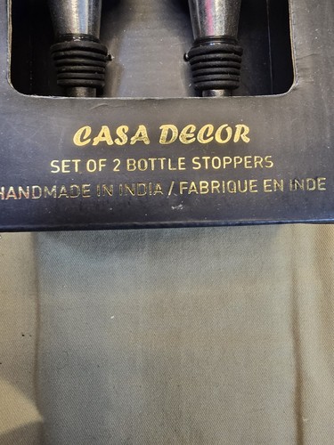 Casa Decor Wine Bottle Cork Stoppers Set Of Two New in Open - Picture 3 of 3