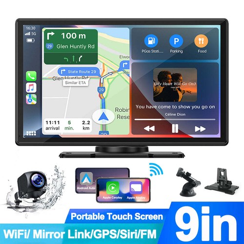 9" Wireless Autoradio Apple Carplay Android Auto GPS mit 1080P Rückfahrkamera - Bild 1 von 14