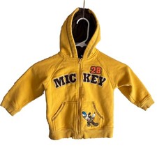 Disney Kids Mickey Mouse Hoodie Full Zip Shacket Size 3T Fleece Embroidered VTG