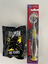 Colgate Batman Toothbrush for Children with Suction Cup, Kids 5 Years Old